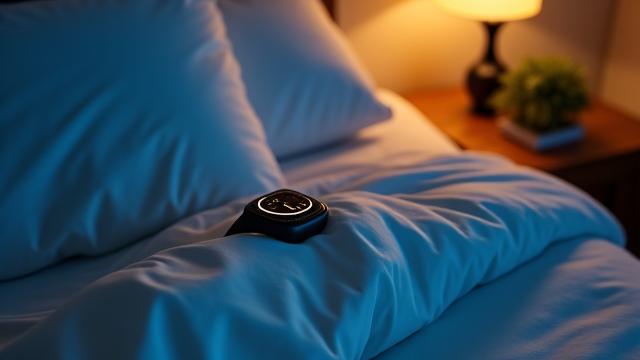 Personne utilisant une application de suivi du sommeil sur tablette